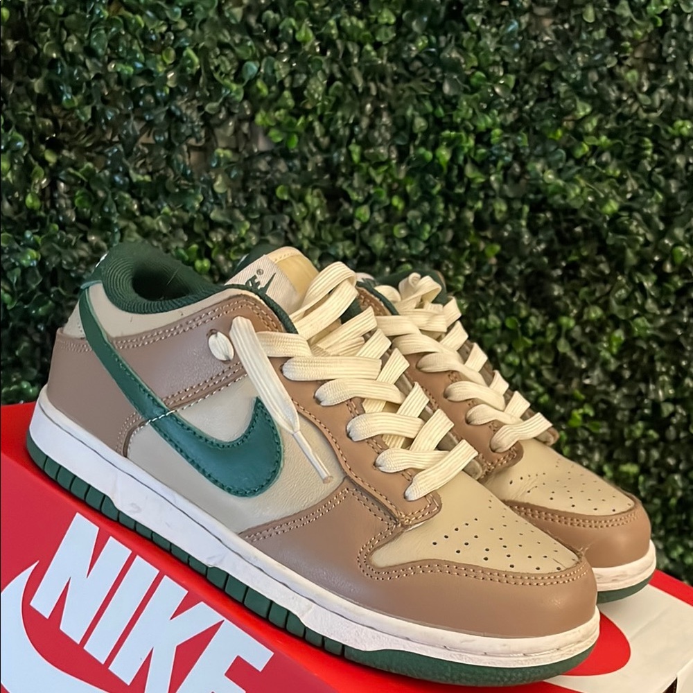 Nike Dunk Low in Forest Green and Tan